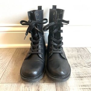 Madden Girl Black Combat Boots